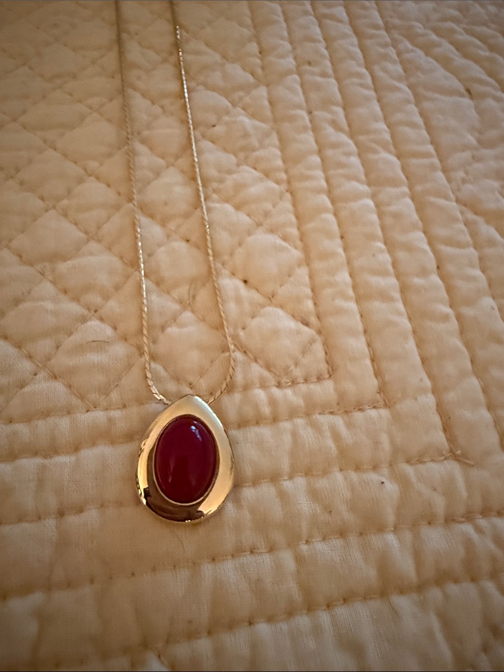 Vintage Givenchy Necklace with Red Enamel Pendant